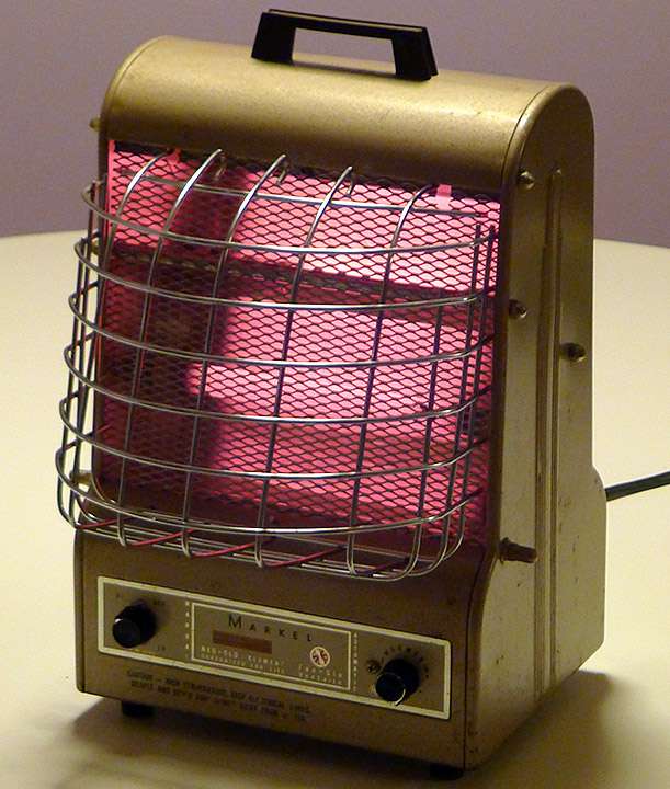Markel Vintage Electric Space Heater Fan Machine Age Deco Style w